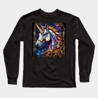 Stained Glass Unicorn Long Sleeve T-Shirt